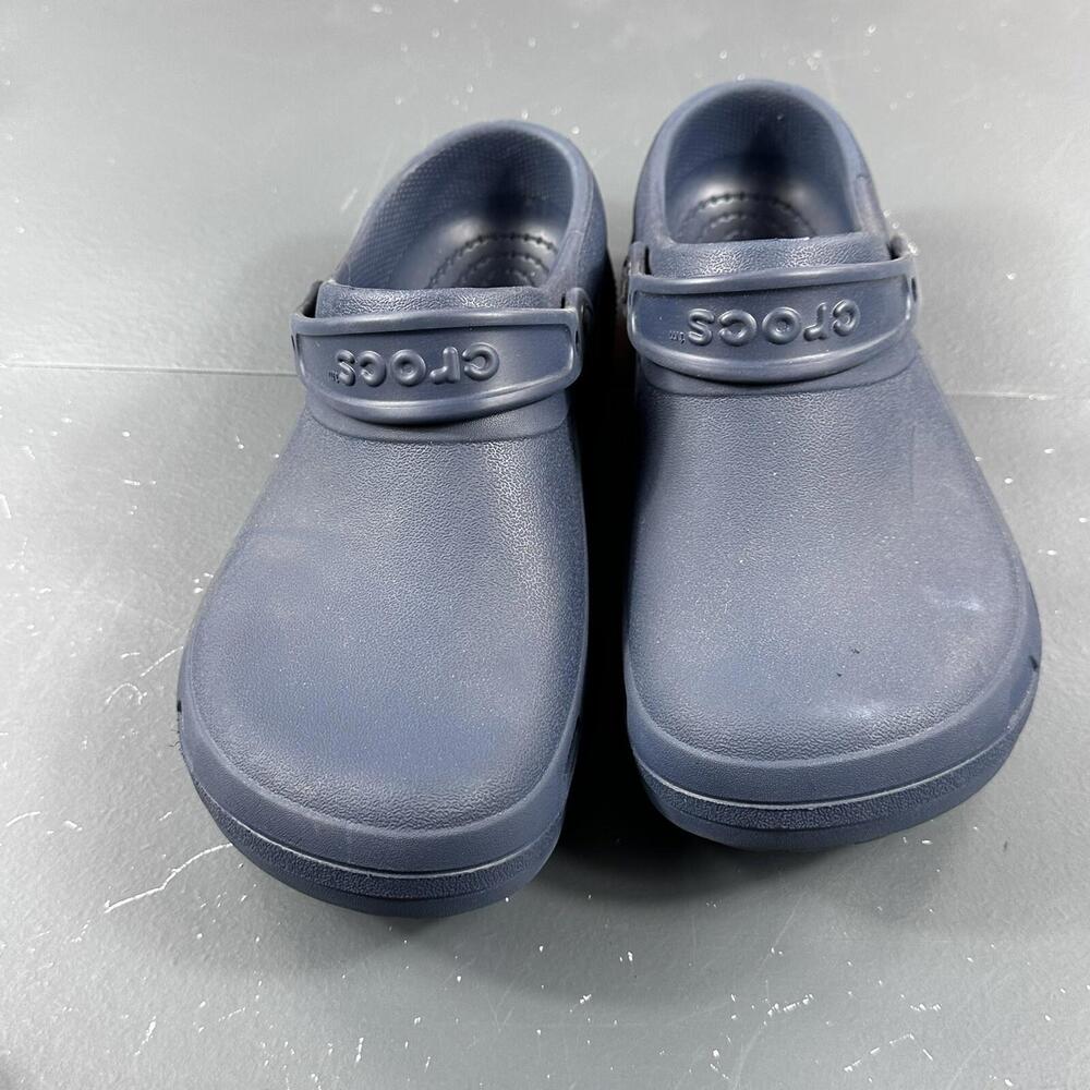 Crocs Men 10 Women 12 Blue Clogs Slip On Loafer Driving Comfy Closed Toe No Hole - Picture 3 of 9